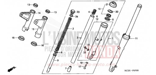 FOURCHETTE AVANT CM125CX de 1999